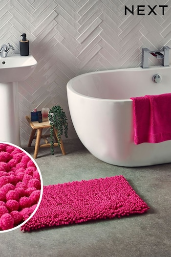 Hot Pink Super Plush Bobble Bath Bath Mat (354895) | £16