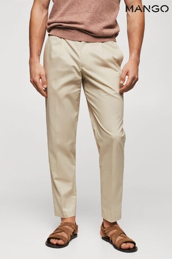 Mango Cotton Pleated Trousers (355550) | £50