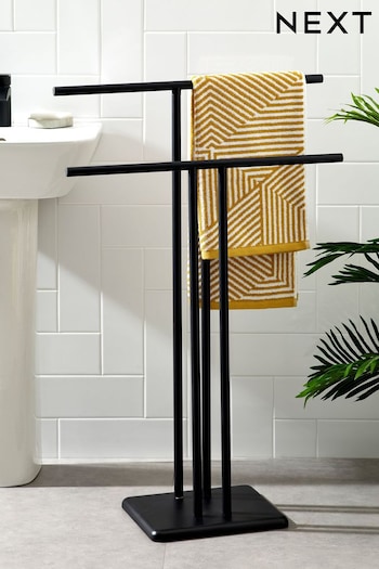 Black Double Freestanding Towel Rail (355877) | £55