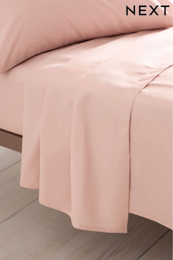 Blush Pink Cotton Rich Flat Sheet (356028) | £12 - £22