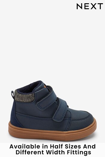 Navy Wide Fit (G) Warm Lined Touch Fastening Boots (356291) | £24 - £29