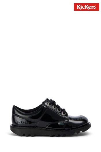 Kickers Junior Girls Kick Lo Vegan Patent Black Shoes (356382) | £58