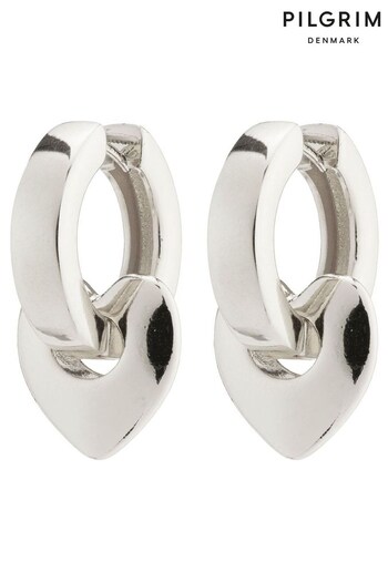PILGRIM Unisex Silver Tone Wave Recycled Chunky Hoops (356623) | £28