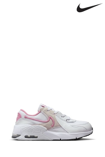 Nike Donna White/Pink Junior Air Max Excee Trainers (357079) | £55