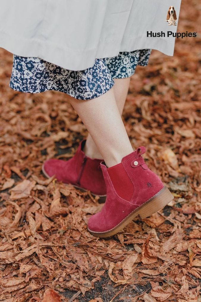 Red suede boots next hotsell