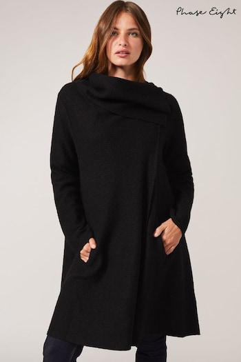 Phase Eight Black Bellona Knit Coat (357360) | £125