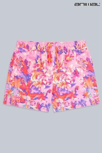Animal Kids Pink Jetsetter Recycled Printed Board Shorts Beneath (357467) | £25