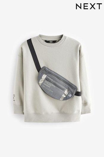Grey Bag Pocket Crew Sweatshirt (3-16yrs) (357950) | £20 - £25