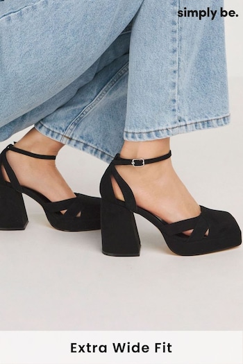 Simply Be Platform Heeled minimalistas Shoes in Wide/Extra Wide Fit (358183) | £40