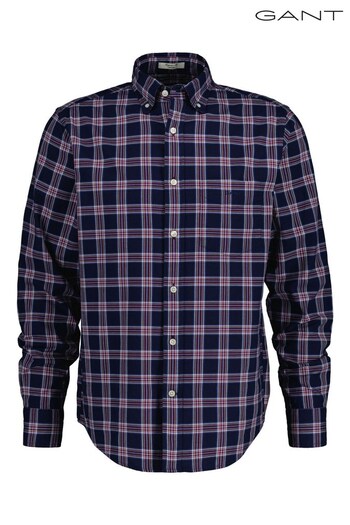 GANT Regular Fit Blue Archive Oxford Check Shirt (358544) | £100