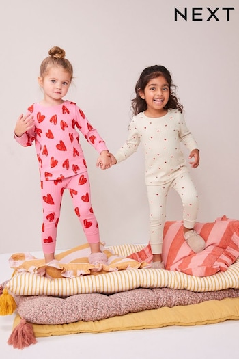 Pink/Red/ Cream Heart Pyjamas 2 Pack (9mths-12yrs) (358760) | £19 - £27