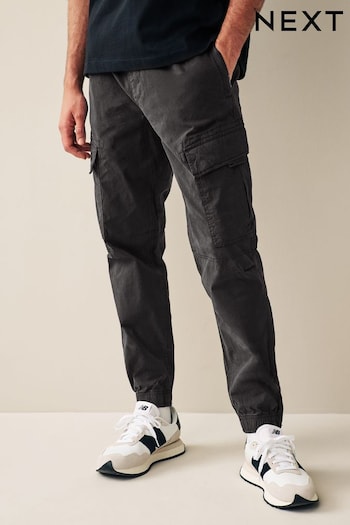 Black Regular Tapered Stretch Utility Cargo Trousers (358945) | £36
