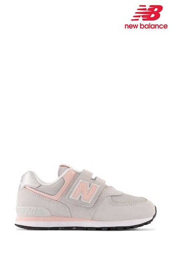 New Balance Grey las Hook And Loop 574 Trainers (359015) | £60