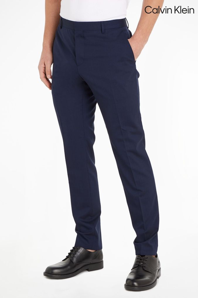 Calvin Klein Mens Slim Fit Flat Front Dress Pants - Walmart.com