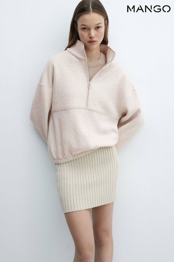 Mango Zip-Neck Wool Sweatshirt (359101) | £50