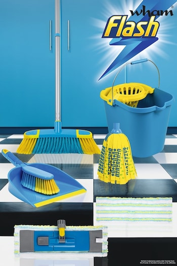 Wham Blue Flash Floor Clean Kit With Flat And Mighty Mop Bucket (359306) | £37