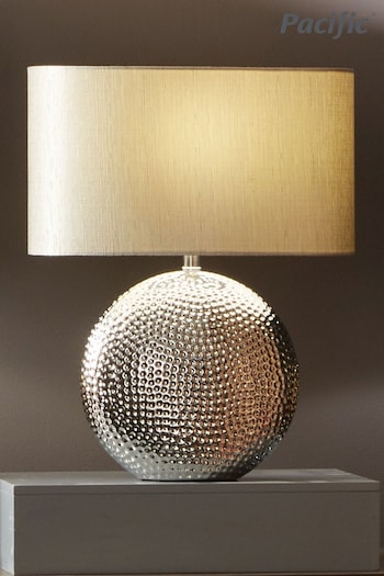 Pacific Silver Mabel Textured Ceramic Table Lamp (359443) | £55
