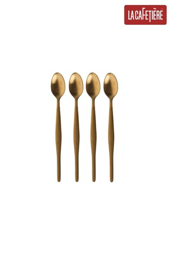 La Cafetiere Set of 4 Gold Cafe Edited Latte Spoons (360231) | £14