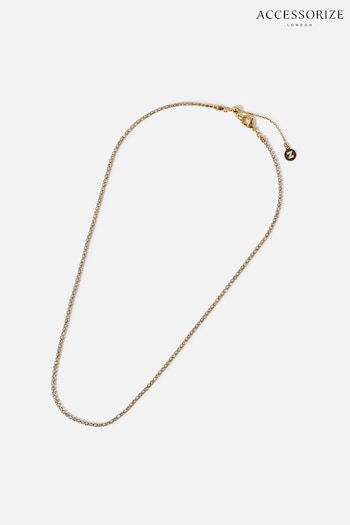 Accessorize 14ct Gold-Plated Pearl Sparkle Tennis Necklace (360259) | £19
