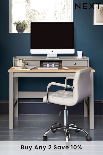 Dove Grey Malvern Oak Effect Storage Desk (360630) | £325