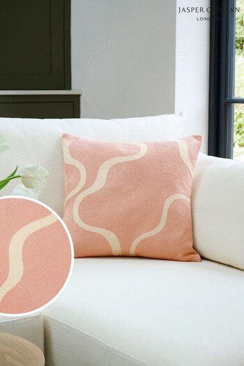 Jasper Conran London Pink Wiggle Crewel Embroidered Cushion (361247) | £50