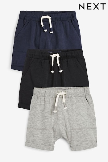 Navy/Grey/Black Lightweight Jersey Shorts 3 Pack (3mths-7yrs) (361282) | £12 - £16