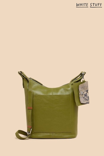 White Stuff Green Fern Leather Crossbody Bag (361620) | £65