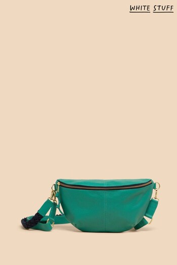 White Stuff Green Sebby Leather Sling Cross-Body Bag (361710) | £65