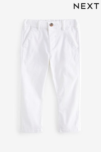 White Stretch Chinos fitted Trousers (3mths-7yrs) (361745) | £11 - £13