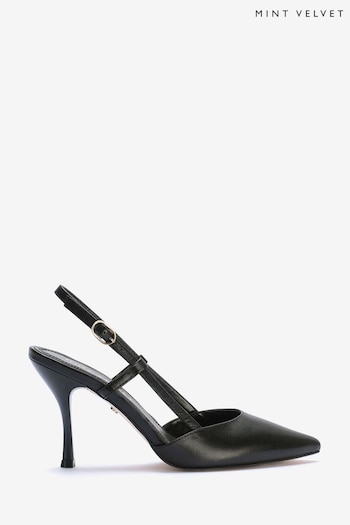 Mint Velvet Black Flo Court Heeled Shoes (362135) | £119