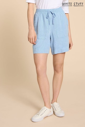 White Stuff Blue Elle Linen Blend Shorts Flip (362200) | £49