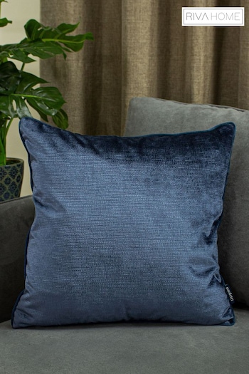 Riva Paoletti Navy Blue Stella Embossed Polyester Filled Cushion (362314) | £18