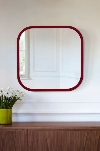 Jasper Conran London Red Curved Edge Square Framed Mirror (362366) | £160