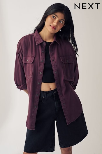 Burgundy Red Oversized Denim 100% Cotton Shirt (362845) | £29