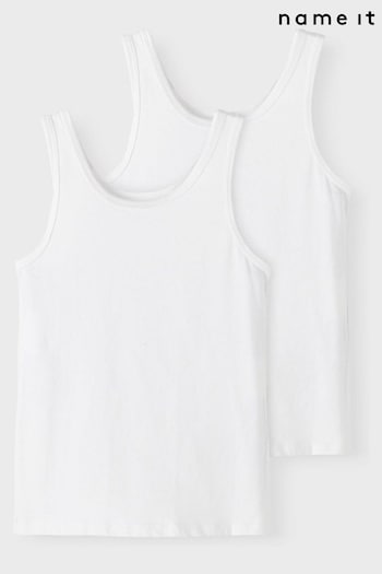 Name It White Multi Vests 2 Packs (363175) | £12