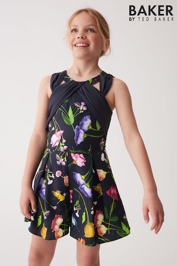 Baker by Ted Baker Navy Floral Chiffon Playsuit (363565) | £36 - £41