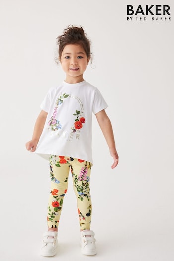 Baker by Ted Baker Yellow Floral T-Shirt And Heartbreak Leggings Set (363850) | £30 - £35