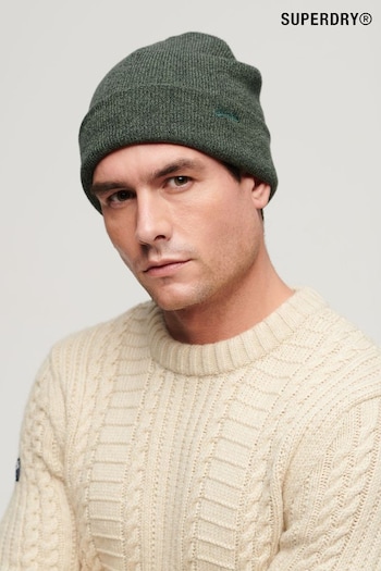 Superdry Green Knitted Logo Beanie Hat (364160) | £18