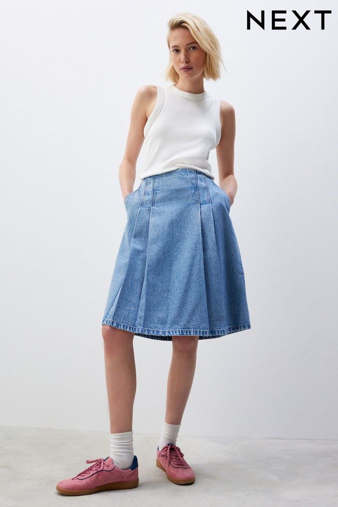 Buy Women s Knee Length Pleated Regular Skirts Online Next UK