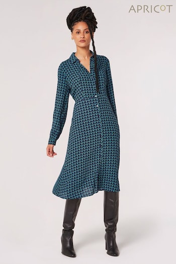Apricot Black Geo Midi Shirt Dress (364368) | £40