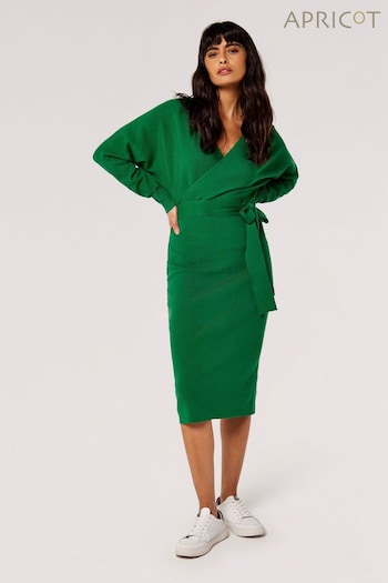 Apricot Green Batwing Knitted Midi Dress (364410) | £40