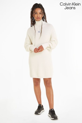 Calvin Klein Jeans Cream Loose Sweater Dress (364434) | £120