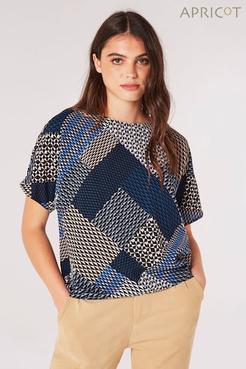 Apricot Blue Mini Geo Patchwork T-Shirt (364554) | £30