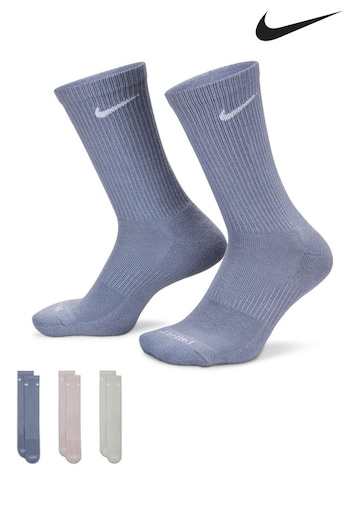 Nike Blue Everyday Plus Cushioned Training Crew Socks 3 Pair (364820) | £17