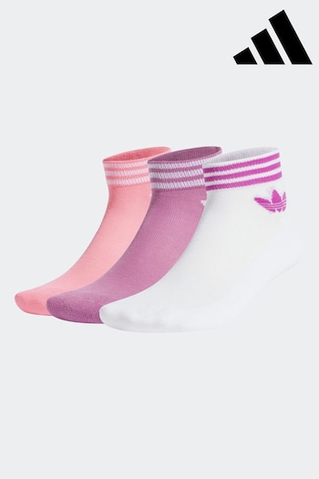 adidas White Trefoil Ankle Socks 3 Pack (364902) | £12