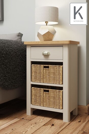 K Interiors Natural Lana 1 Drawer 2 Basket Side Unit (364939) | £215