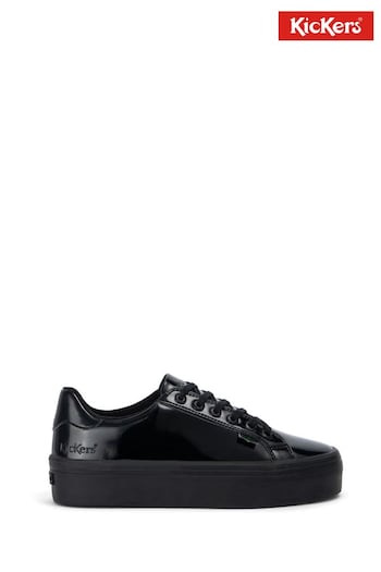 Kickers Adult tenisovas Tovni Stack Vegan Patent Black Shoes (365064) | £70