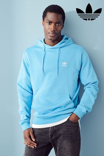 adidas originals Blue 100% Cotton Trefoil Essentials Hoodie (365077) | £50