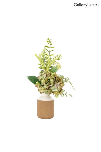 Gallery Home White/Natural Vase with Hydrangea Arrangement (366170) | £22