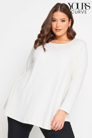 Yours Curve White Ribbed Swing Top (366171) | £22